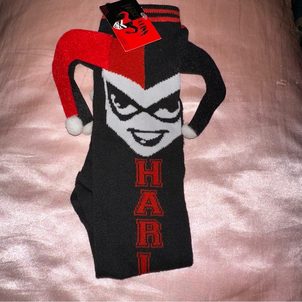 Harley Quinn Black and Red Socks